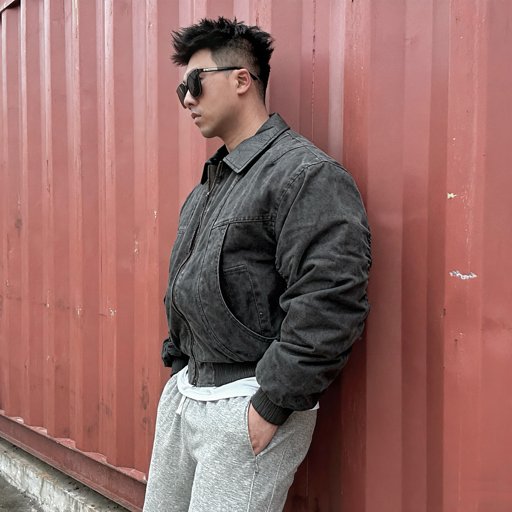 美式复古重磅水洗宽松羽绒服冬季加厚工装底特律感肌肉硬汉外套