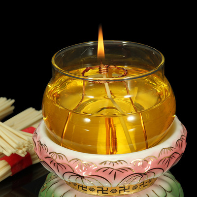 灯芯草佛具油灯食用油老式点灯