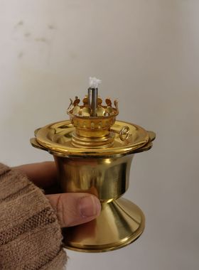 迷你小油灯铜合金小酥油灯小号酒精灯具金色跨境产品
