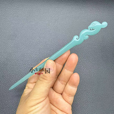 琉璃凤头发簪发钗蓝水色簪子