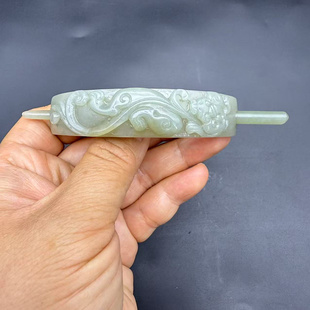 和田玉貔貅发冠帽冠青白玉饰品男女款头饰发饰古风汉服新中式玉冠