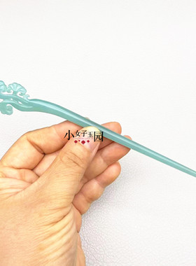 新款银杏叶发簪发钗烟紫色天青冻色簪子琉璃簪子国风旗袍头饰发饰
