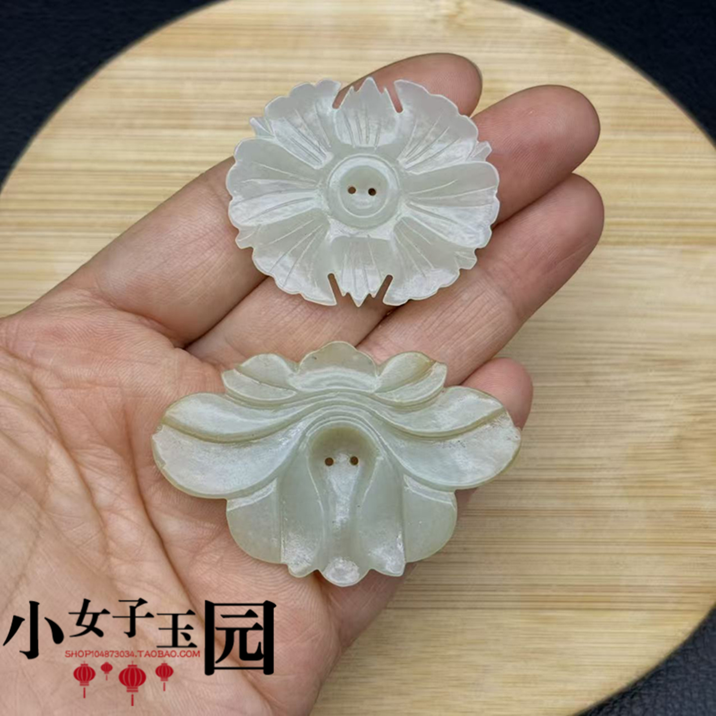 和田玉蝴蝶花帽花帽正花片玉帽饰