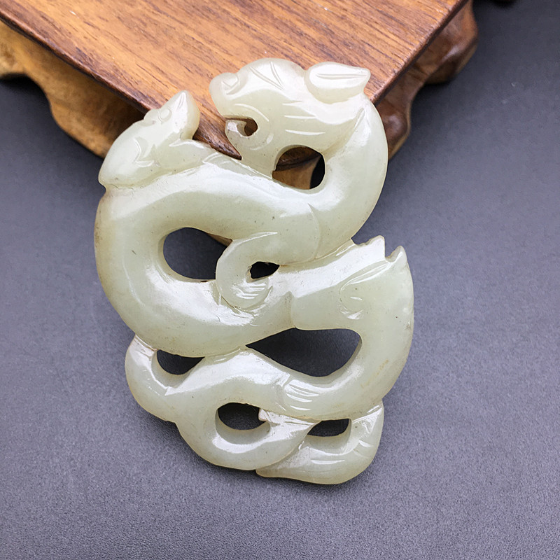 和田玉仿古龙吊坠挂件仿古做旧生肖龙玉佩玉坠毛衣坠腰佩流苏颈饰
