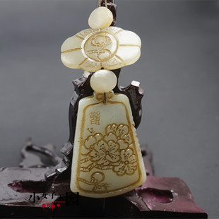 和田玉仿古雕刻组合玉佩玉坠青白玉仿明清雕刻套语 腰配古装拍摄