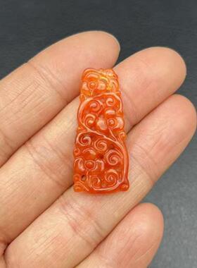 单面镂空雕刻耳环对佩玉佩挂件