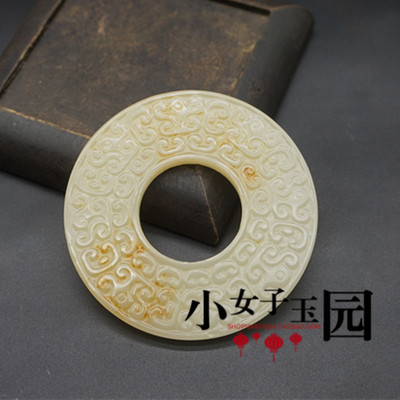 圆形挂件仿古双面雕刻