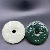 琉璃龙凤大平安扣吊坠挂件古风汉服玉佩腰佩螭龙圆环玉环国风饰品