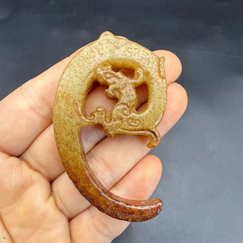 古玩玉器仿古龙吊坠挂件项坠挂饰