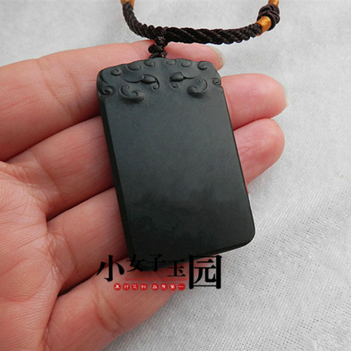玉坠和田玉平安牌玉佩黑青玉仿古