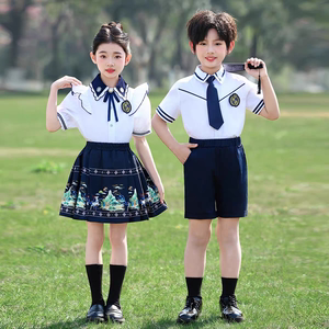 幼儿园国风园服英伦风儿童夏季学生装女学院风校服小学生毕业班服