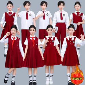 儿童合唱演出服男女童诗歌朗诵比赛小学生表演服装红领巾演出服