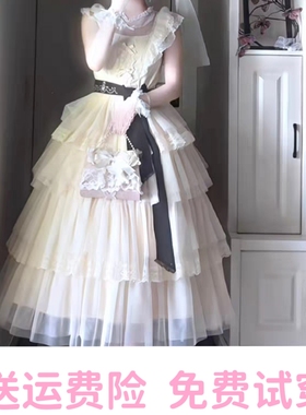 现货象牙塔梦幻日常大摆纱裙op清新小众Lolita超仙成人礼服蛋糕裙