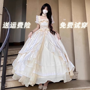 全套呜呼大裙子Lolita高贵优雅成人礼生日超仙在逃公主裙花嫁礼服