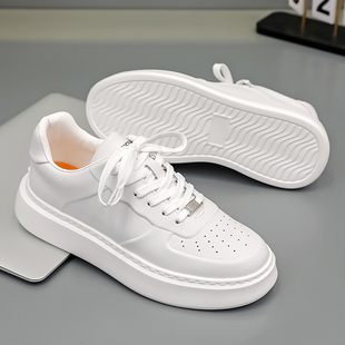 新款 休闲运动鞋 男鞋 真皮板鞋 增高小众白色潮 透气厚底小白鞋 24夏季