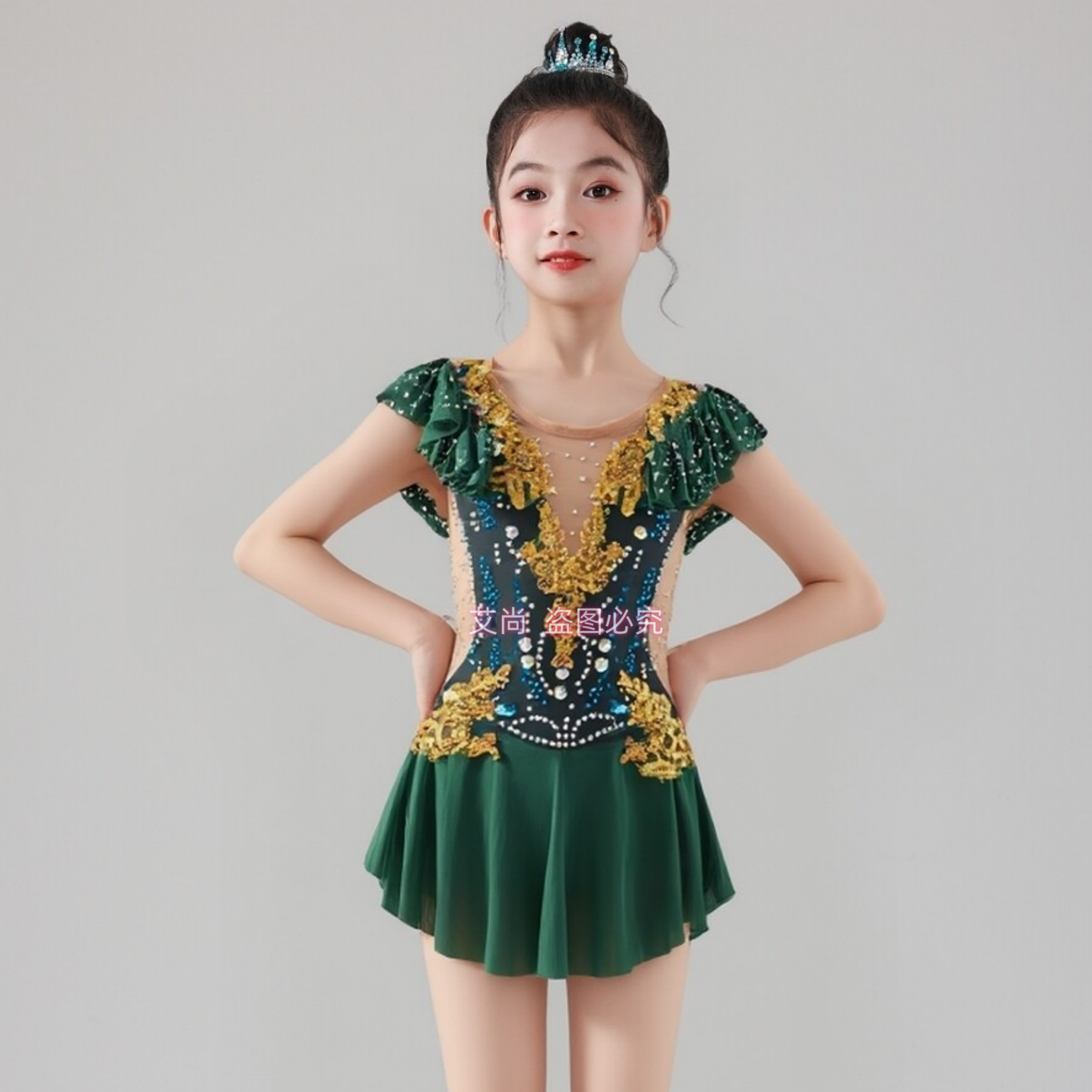 儿童体操比赛服装爵士啦啦队演出服中小学生团体健美操舞蹈表演服