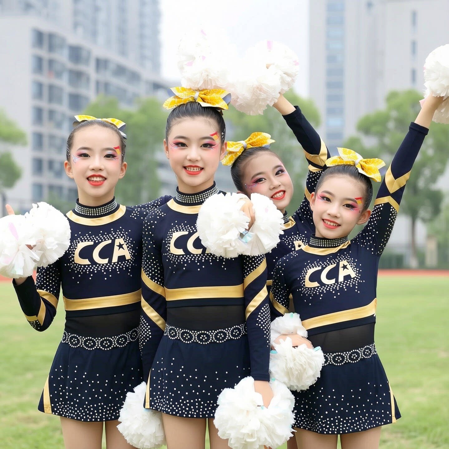 啦啦队服女儿童演出服花球啦啦操舞蹈比赛服运动会健美操表演服装