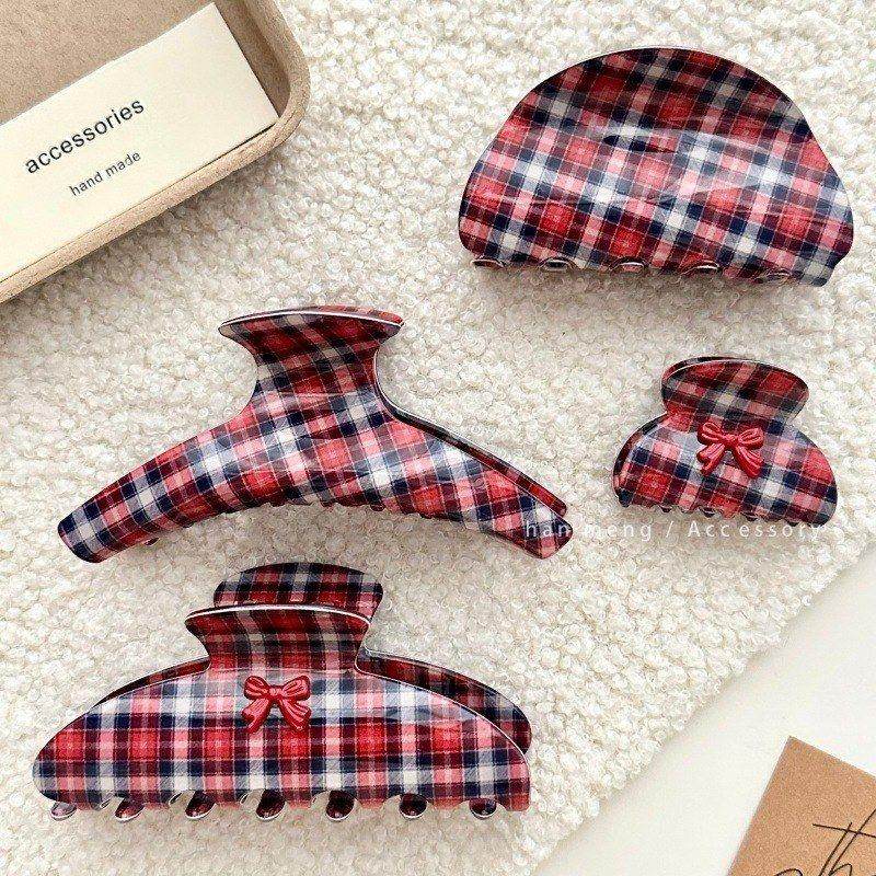 ins简约复古优雅后脑勺格纹抓夹发抓2026新款后脑勺盘发鲨鱼夹女,饰品/流行首饰/时尚饰品新,发饰,淘宝优惠券,粉丝福利购,淘宝优惠卷