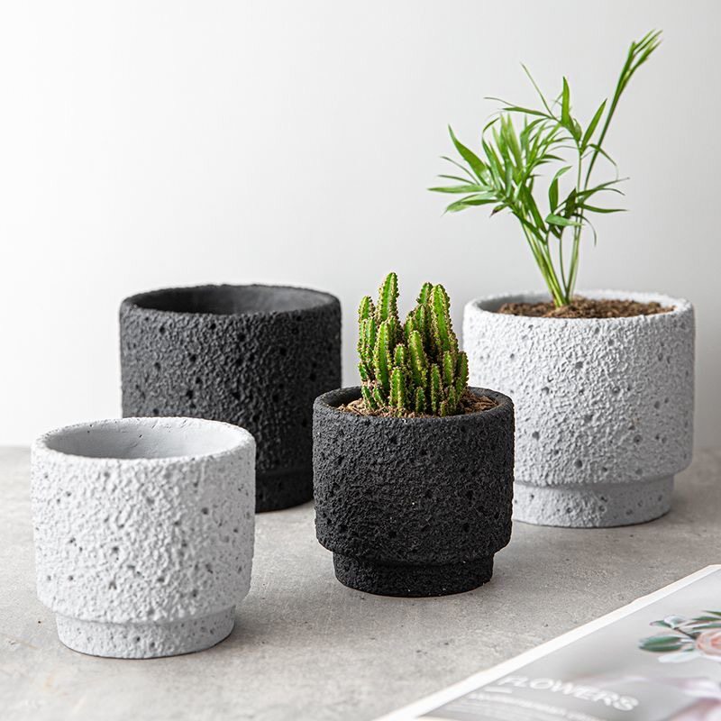 北欧个性简约ins风月球纹理多肉盆栽室内水泥花盆高款口径新款,家居饰品,花盆,淘宝优惠券,粉丝福利购,淘宝优惠卷