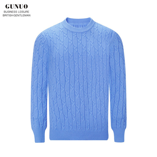 套头针织衫圆领复古麻花毛衣保暖