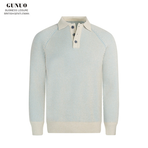 冬季长袖商务青年男士polo衫加厚