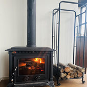 壁炉木柴架可移动金属柴火架柴框防潮简约收纳架省空间铁艺储木架