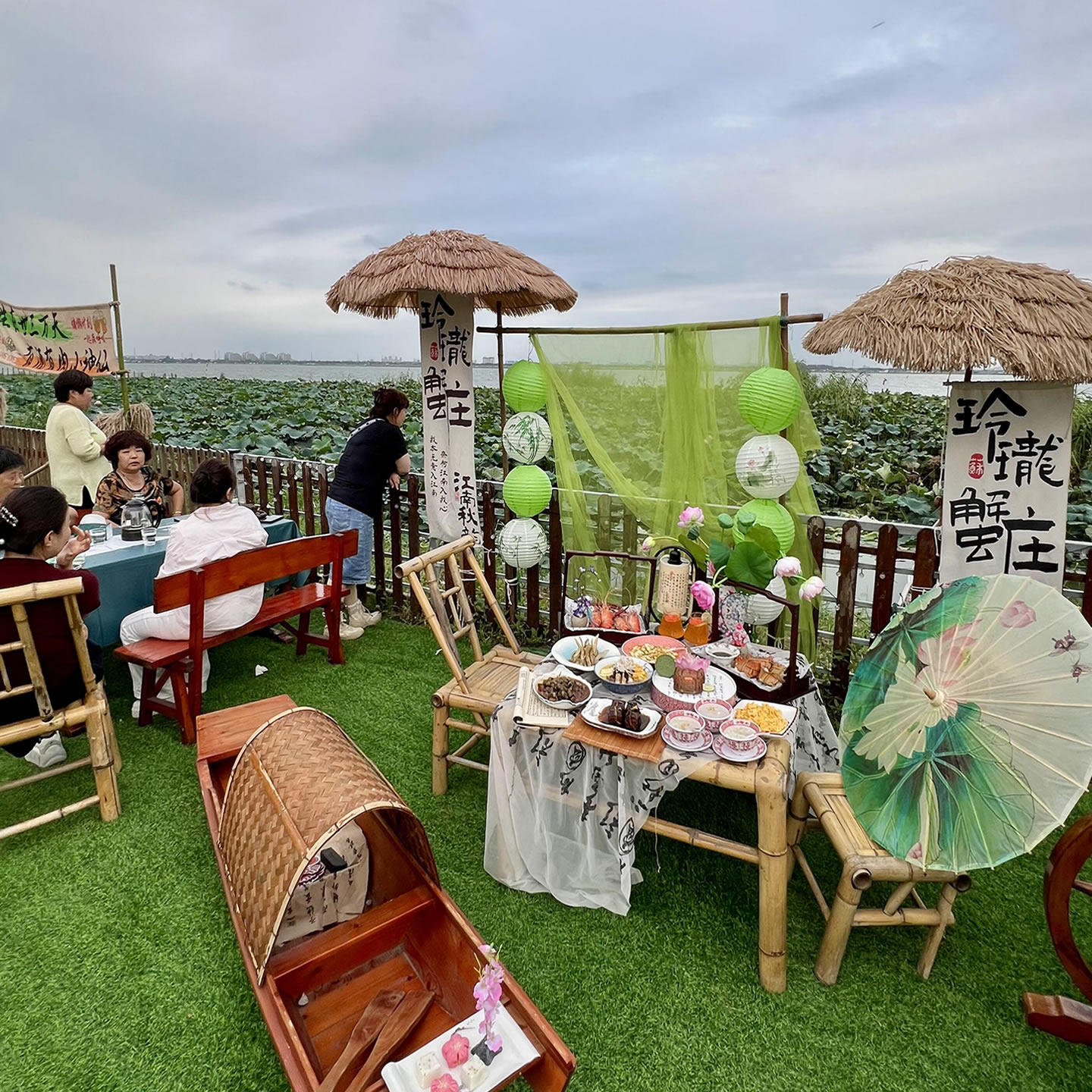 庭院竹桌椅组合民宿室外花园休闲椅茶桌耐潮新中式露天餐桌竹藤椅,住宅家具,桌椅套件,淘宝优惠券,粉丝福利购,淘宝优惠卷