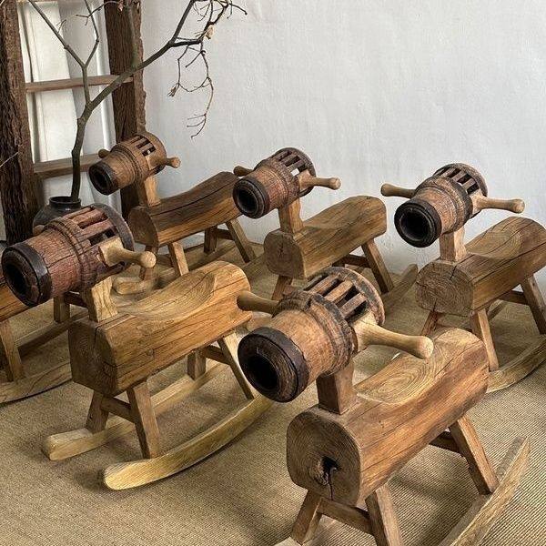 老榆木儿童椅木马实木摇摇椅大人小孩玩具椅防侧翻民宿庭院休闲椅,住宅家具,玩具椅（原婴童）,淘宝优惠券,粉丝福利购,淘宝优惠卷