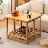 多功能取暖桌冬季 家用楠竹烤火桌子客厅简易折叠餐桌新款 竹桌茶几