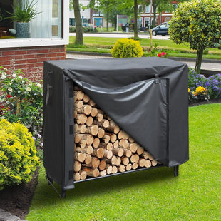 壁炉木柴架防雨罩户外柴火罩庭院户外4 8FT柴火架防水防晒遮雨布