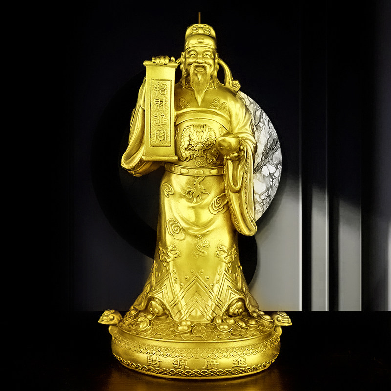 纯铜财神爷神像家用供奉财神爷佛像招财摆件文财神爷客厅办公室