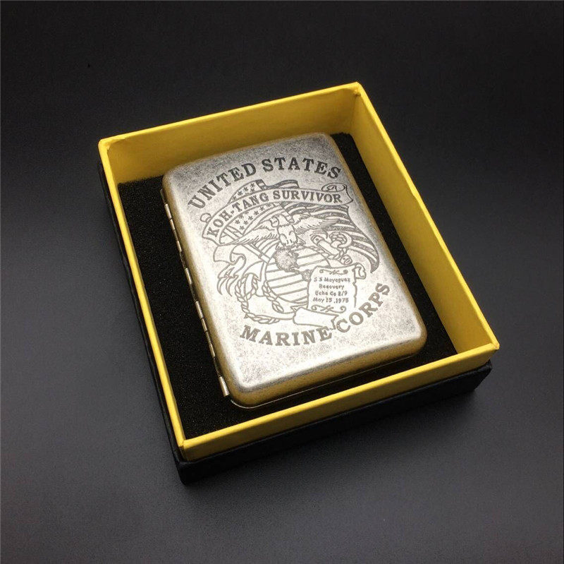 海军陆战队铜合金古银色烟盒cigarette case box Marine corps|ruв категории ZIPPO/швейцарский армейский нож/очки, курить, портсигар - от Buy2taobao.com для оказания профессиональной услуги покупки агента Taobao