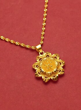 沙金锦绣花项链花开锦绣吊坠双水