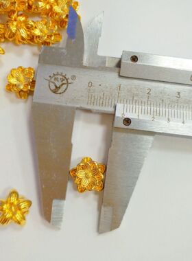越南沙金莲花配件铜镀金小金莲项
