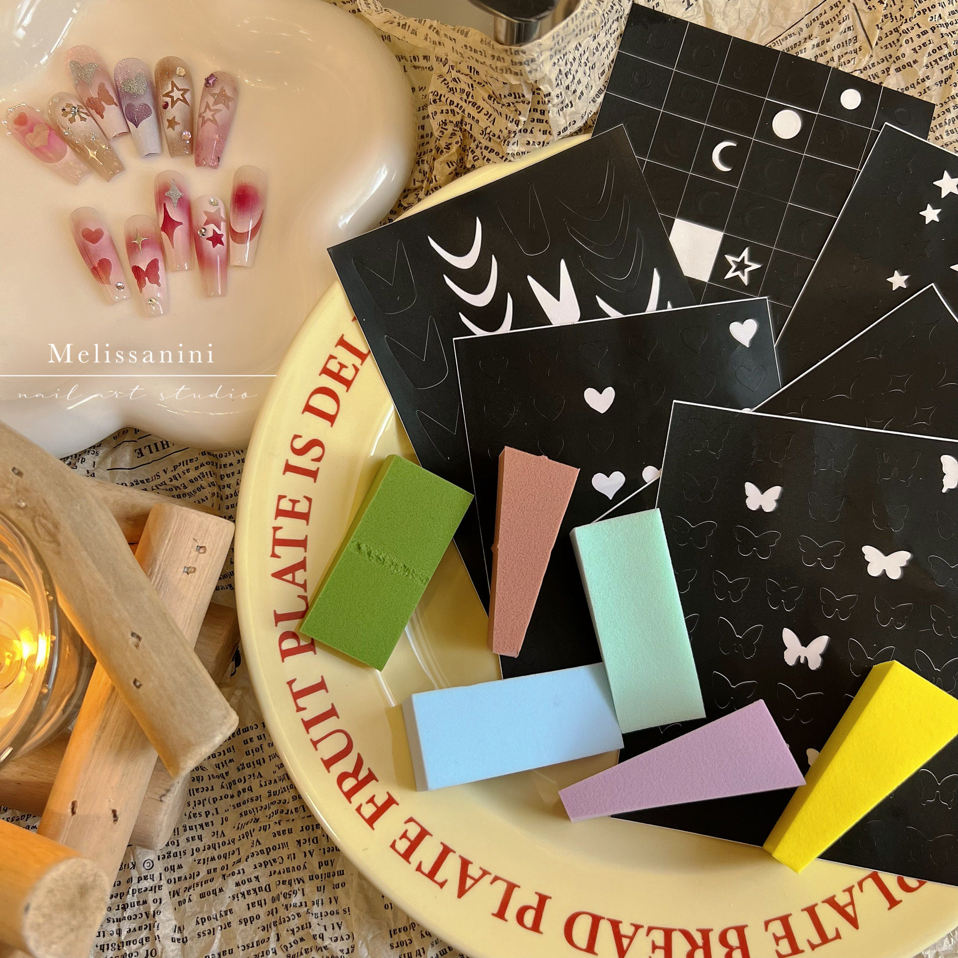 MELISSANINI【渐变拍拍海绵|喷绘模板贴纸】腮红晕染美甲好帮手,彩妆/香水/美妆工具,美甲工具,淘宝优惠券,粉丝福利购,淘宝优惠卷