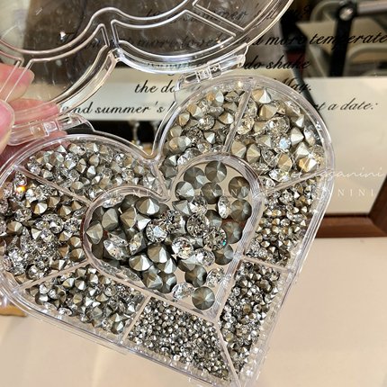 MELISSANINI米粒【33切仿华尖底钻】性价比美甲白色尖底圆钻饰品