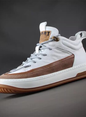 高帮板鞋2025冬季新款潮流百搭牛皮运动休闲鞋加绒可选 210911