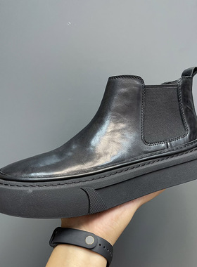帕达索男鞋2024秋冬新款切尔西靴一脚蹬男靴休闲加绒马丁靴231137