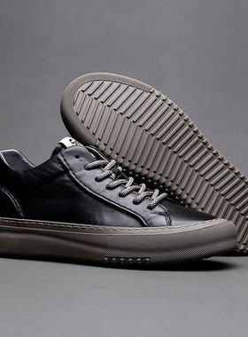 帕达索男鞋新款真皮高帮皮鞋男士厚底板鞋黑色英伦高邦潮鞋211021