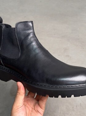 男士短靴2025新款英伦切尔西靴牛皮加绒保暖真皮高帮皮鞋230826