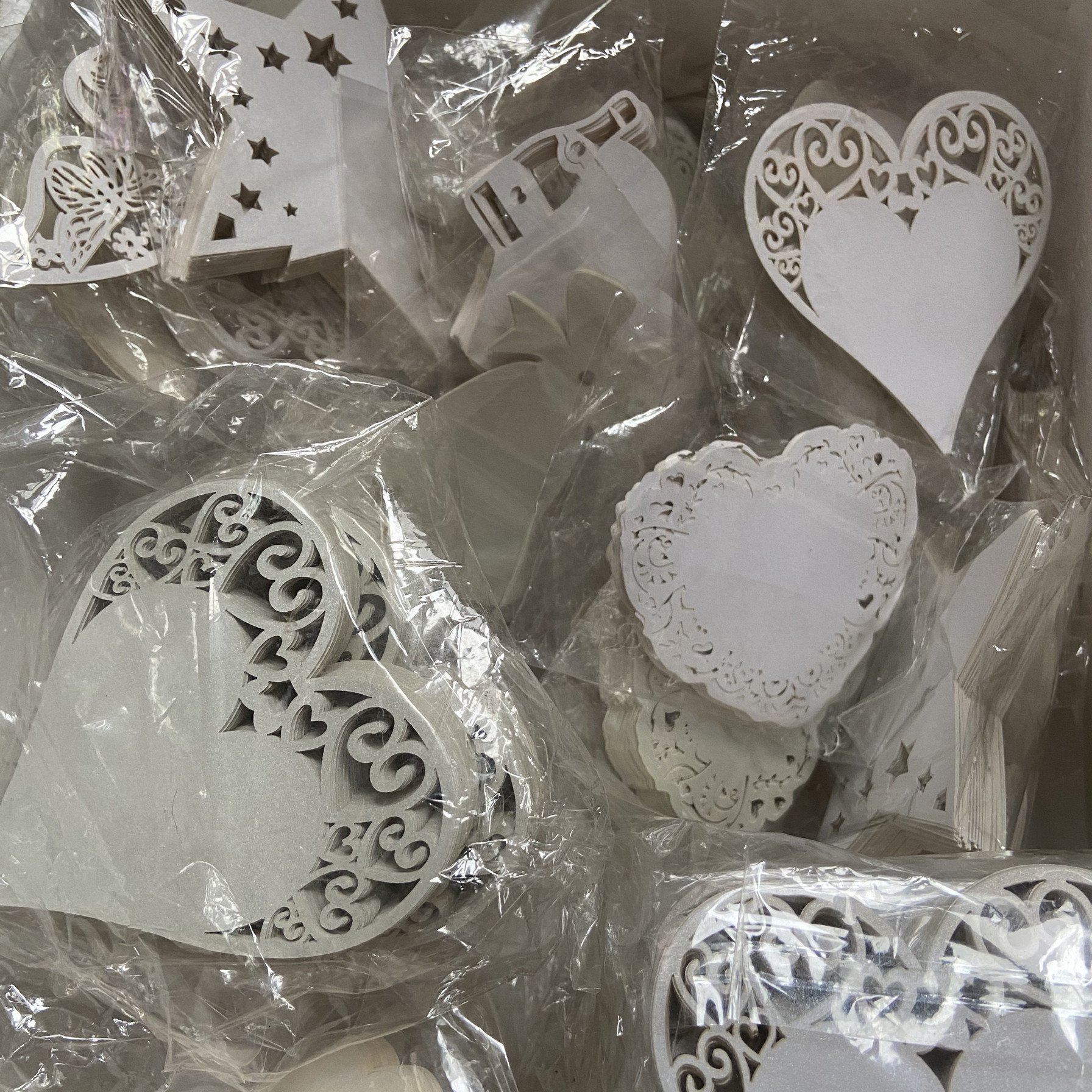 清仓白卡纸心形小标签DIY饰品空白吊牌书签礼品卡片随机100张