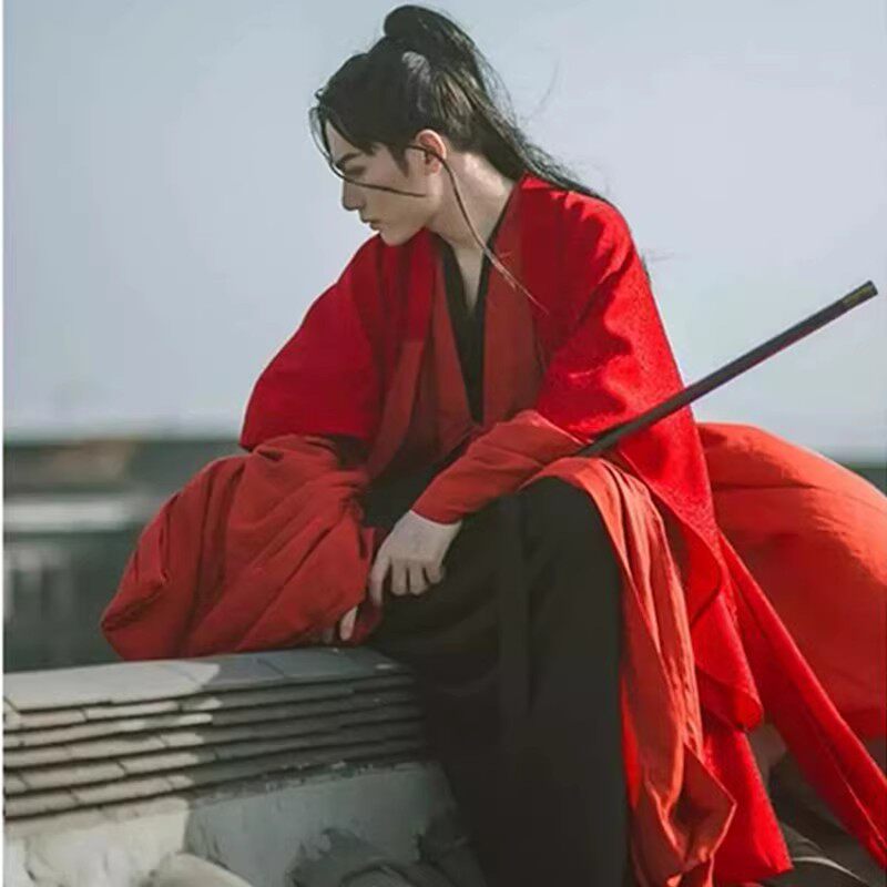 汉服男女清冷风大袖衫女侠风超仙交领直裾魏晋中国风古装成人套装