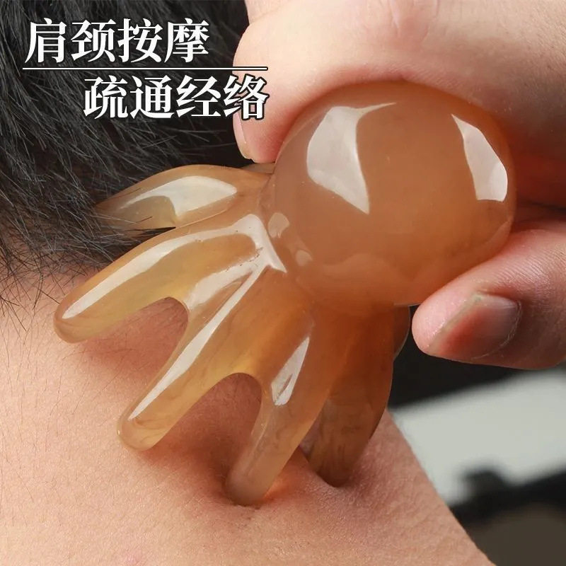 按摩梳子疏通经络章鱼按摩梳头部按摩器头皮穴位头疗梳