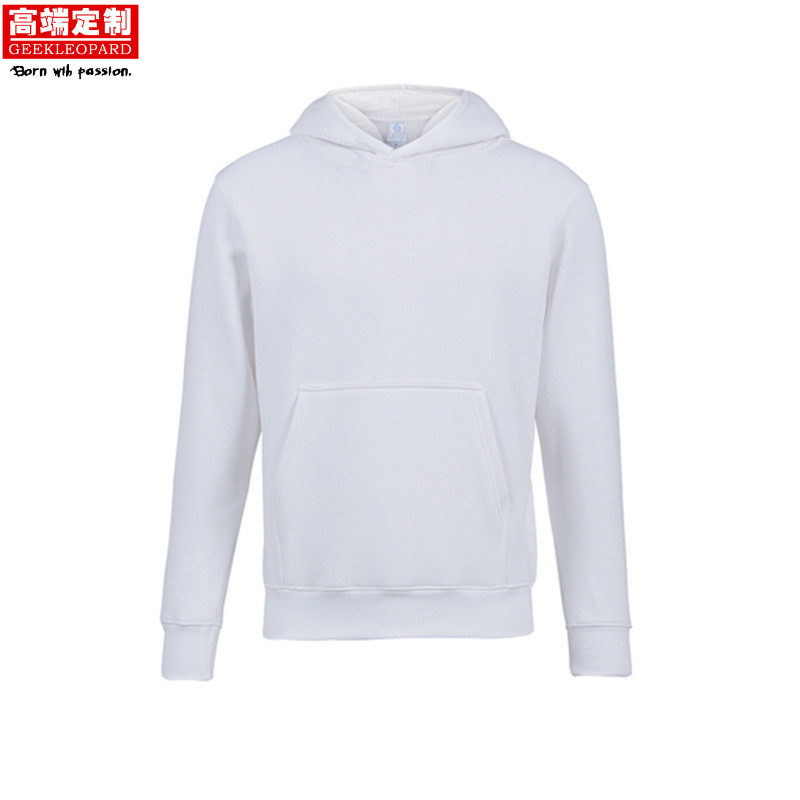 2018秋季新款潮牌童装连帽广告衫卫衣定制印logo长袖班服纯色帽衫