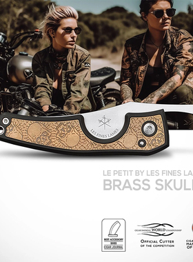 法国Les Fines Lames雪茄刀Brass Skulls黄铜骷髅刀柄 法国生产