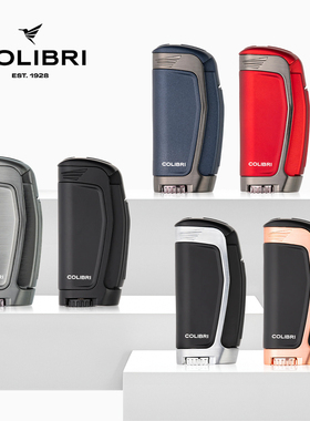 美国COLIBRI科乐比雪茄打火机E3系列复古三火焰打火机可充气
