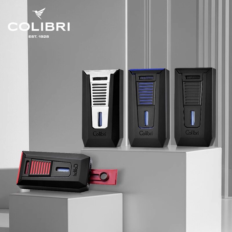 美国COLIBRI科乐比雪茄打火机防风双火充气带打孔器LI850系列图片