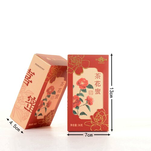 王巢茶花蜂蜜订婚结婚伴手礼喜蜜喜糖批发红色长方盒36g/3袋装