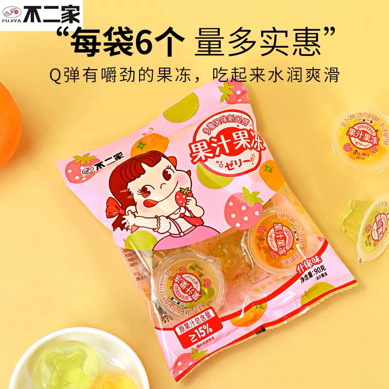 不二家果冻什锦味袋装90g/6枚装图片