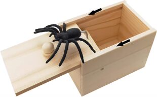 toy pranks Spider Scare Prank Box Hilarious Wooden Scare Box